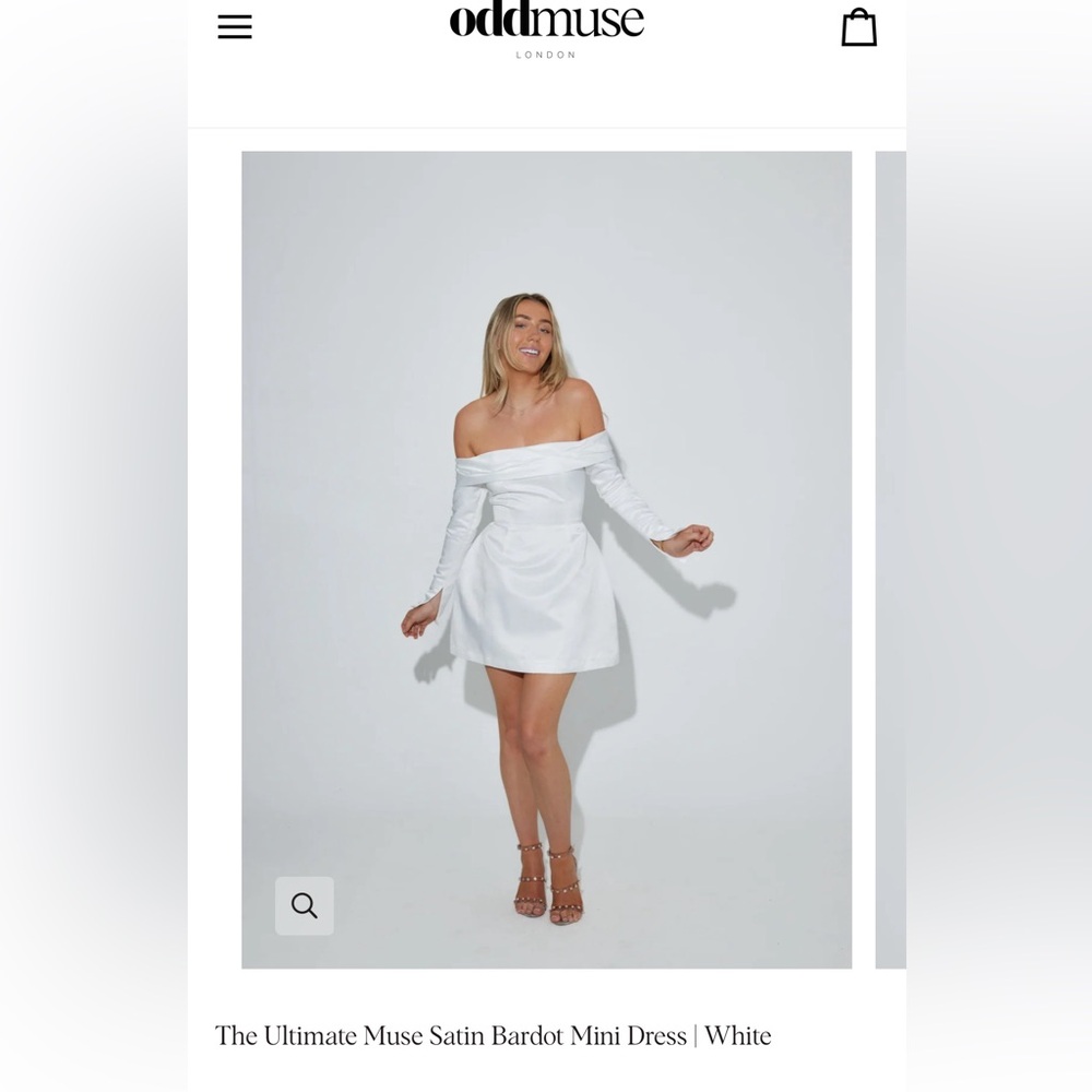 Odd Muse Satin Bardot Mini Dress